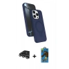 MARSİLYAN™- iPhone 14 Pro Max Kılıf İz Işık Koleksiyonu - Siyah 18D Cam Ekran Koruyucu + Raze Metal Kamera Lens - GS