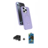 MARSİLYAN™- iPhone 14 Pro Max Kılıf İz Işık Koleksiyonu - Siyah 18D Cam Ekran Koruyucu + Raze Metal Kamera Lens - GS