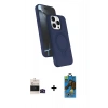 MARSİLYAN™- iPhone 14 Pro Max Kılıf İz Işık Koleksiyonu - Siyah 18D Cam Ekran Koruyucu + Bilvis Titan Kamera Lens - SH