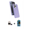 MARSİLYAN™- iPhone 14 Pro Max Kılıf İz Işık Koleksiyonu - Siyah 18D Cam Ekran Koruyucu + Bilvis Titan Kamera Lens - SH