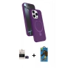 MARSİLYAN™- iPhone 14 Pro Max Kılıf İz Işık Koleksiyonu - Siyah 18D Cam Ekran Koruyucu + Bilvis Titan Kamera Lens - SH