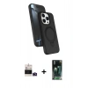 MARSİLYAN™- iPhone 14 Pro Max Kılıf İz Işık Koleksiyonu - Siyah 360 Mat Full Body Arka Koruyucu + Bilvis Titan Kamera Lens - DNMR