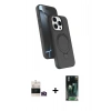 MARSİLYAN™- iPhone 14 Pro Max Kılıf İz Işık Koleksiyonu - Siyah 360 Mat Full Body Arka Koruyucu + Bilvis Titan Kamera Lens - GD