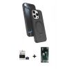 MARSİLYAN™- iPhone 14 Pro Max Kılıf İz Işık Koleksiyonu - Siyah 360 Mat Full Body Arka Koruyucu + Bilvis Titan Kamera Lens - DNMR