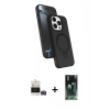 MARSİLYAN™- iPhone 14 Pro Max Kılıf İz Işık Koleksiyonu - Siyah 360 Mat Full Body Arka Koruyucu + Bilvis Titan Kamera Lens - GD