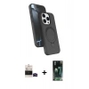 MARSİLYAN™- iPhone 14 Pro Max Kılıf İz Işık Koleksiyonu - Siyah 360 Mat Full Body Arka Koruyucu + Bilvis Titan Kamera Lens - SH