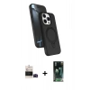 MARSİLYAN™- iPhone 14 Pro Max Kılıf İz Işık Koleksiyonu - Siyah 360 Mat Full Body Arka Koruyucu + Bilvis Titan Kamera Lens - SH