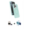 MARSİLYAN™- iPhone 14 Pro Max Kılıf İz Işık Koleksiyonu - Siyah 3D Antistatik Cam Ekran Koruyucu + Bilvis Titan Kamera Lens - GD