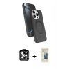 MARSİLYAN™- iPhone 14 Pro Max Kılıf İz Işık Koleksiyonu - Siyah 6D Mat Seramik Hayalet Nano Ekran Koruyucu + PVD Metal Kamera Lens - TU
