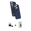 MARSİLYAN™- iPhone 14 Pro Max Kılıf İz Işık Koleksiyonu - Siyah 6D Mat Seramik Hayalet Nano Ekran Koruyucu + Bilvis Titan Kamera Lens - DNMR
