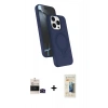 MARSİLYAN™- iPhone 14 Pro Max Kılıf İz Işık Koleksiyonu - Siyah 6D Mat Seramik Hayalet Nano Ekran Koruyucu + Siyah Bilvis Titan Kamera Lens