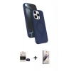 MARSİLYAN™- iPhone 14 Pro Max Kılıf İz Işık Koleksiyonu - Siyah Bilvis 3D Mat Cam Ekran Koruyucu + Bilvis Titan Kamera Lens - SH