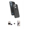 MARSİLYAN™- iPhone 14 Pro Max Kılıf İz Işık Koleksiyonu - Siyah Bilvis 3D Mat Cam Ekran Koruyucu + Bilvis Titan Kamera Lens - SH