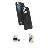 MARSİLYAN™- iPhone 14 Pro Max Kılıf İz Işık Koleksiyonu - Siyah Bilvis 3D Mat Cam Ekran Koruyucu + Bilvis Titan Kamera Lens - SH