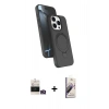 MARSİLYAN™- iPhone 14 Pro Max Kılıf İz Işık Koleksiyonu - Siyah Bilvis 3D Mat Cam Ekran Koruyucu + Bilvis Titan Kamera Lens - GD