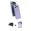 MARSİLYAN™- iPhone 14 Pro Max Kılıf İz Işık Koleksiyonu - Siyah Bilvis 5in1 3D Magic Cam Ekran Koruyucu + Raze Metal Kamera Lens - GD