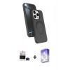 MARSİLYAN™- iPhone 14 Pro Max Kılıf İz Işık Koleksiyonu - Siyah Bilvis 5in1 3D Magic Cam Ekran Koruyucu + Bilvis Titan Kamera Lens - DNMR