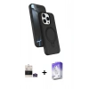 MARSİLYAN™- iPhone 14 Pro Max Kılıf İz Işık Koleksiyonu - Siyah Bilvis 5in1 3D Magic Cam Ekran Koruyucu + Bilvis Titan Kamera Lens - GS