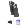 MARSİLYAN™- iPhone 14 Pro Max Kılıf İz Işık Koleksiyonu - Siyah Bilvis 5in1 3D Magic Cam Ekran Koruyucu + Raze Metal Kamera Lens - GD