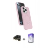 MARSİLYAN™- iPhone 14 Pro Max Kılıf İz Işık Koleksiyonu - Siyah Bilvis 5in1 3D Magic Cam Ekran Koruyucu + Raze Metal Kamera Lens - GD