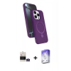 MARSİLYAN™- iPhone 14 Pro Max Kılıf İz Işık Koleksiyonu - Siyah Bilvis 5in1 3D Magic Cam Ekran Koruyucu + Bilvis Titan Kamera Lens - GS
