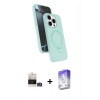 MARSİLYAN™- iPhone 14 Pro Max Kılıf İz Işık Koleksiyonu - Siyah Bilvis 5in1 3D Magic Cam Ekran Koruyucu + Bilvis Titan Kamera Lens - GS