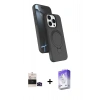 MARSİLYAN™- iPhone 14 Pro Max Kılıf İz Işık Koleksiyonu - Siyah Bilvis 5in1 3D Magic Cam Ekran Koruyucu + Bilvis Titan Kamera Lens - SH