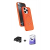 MARSİLYAN™- iPhone 14 Pro Max Kılıf İz Işık Koleksiyonu - Siyah Bilvis 5in1 5D Magic Hayalet Cam Ekran Koruyucu + Raze Metal Kamera Lens - GS