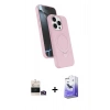 MARSİLYAN™- iPhone 14 Pro Max Kılıf İz Işık Koleksiyonu - Siyah Bilvis 5in1 5D Magic Hayalet Cam Ekran Koruyucu + Gold Bilvis Titan Kamera Lens