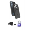 MARSİLYAN™- iPhone 14 Pro Max Kılıf İz Işık Koleksiyonu - Siyah Bilvis 5in1 5D Magic Hayalet Cam Ekran Koruyucu + Raze Metal Kamera Lens - GS