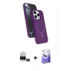 MARSİLYAN™- iPhone 14 Pro Max Kılıf İz Işık Koleksiyonu - Siyah Bilvis 5in1 5D Magic Hayalet Cam Ekran Koruyucu + Gümüş Bilvis Titan Kamera Lens