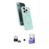MARSİLYAN™- iPhone 14 Pro Max Kılıf İz Işık Koleksiyonu - Siyah Bilvis 5in1 5D Magic Hayalet Cam Ekran Koruyucu + Gümüş Bilvis Titan Kamera Lens