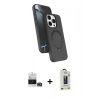 MARSİLYAN™- iPhone 14 Pro Max Kılıf İz Işık Koleksiyonu - Siyah Bilvis Hayalet Cam Ekran Koruyucu + Bilvis Titan Kamera Lens - GD