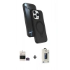 MARSİLYAN™- iPhone 14 Pro Max Kılıf İz Işık Koleksiyonu - Siyah Bilvis Hayalet Cam Ekran Koruyucu + Bilvis Titan Kamera Lens - GD