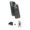 MARSİLYAN™- iPhone 14 Pro Max Kılıf İz Işık Koleksiyonu - Siyah Bilvis Hayalet Cam Ekran Koruyucu + Raze Metal Kamera Lens - GS