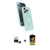 MARSİLYAN™- iPhone 14 Pro Max Kılıf İz Işık Koleksiyonu - Siyah Buffer Cam Ekran Koruyucu + Bilvis Titan Kamera Lens - DNMR