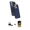 MARSİLYAN™- iPhone 14 Pro Max Kılıf İz Işık Koleksiyonu - Siyah Buffer Cam Ekran Koruyucu + Bilvis Titan Kamera Lens - GD