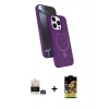 MARSİLYAN™- iPhone 14 Pro Max Kılıf İz Işık Koleksiyonu - Siyah Buffer Cam Ekran Koruyucu + Bilvis Titan Kamera Lens - GD
