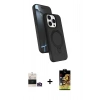 MARSİLYAN™- iPhone 14 Pro Max Kılıf İz Işık Koleksiyonu - Siyah Buffer Cam Ekran Koruyucu + Bilvis Titan Kamera Lens - GD