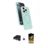 MARSİLYAN™- iPhone 14 Pro Max Kılıf İz Işık Koleksiyonu - Siyah Buffer Cam Ekran Koruyucu + Raze Metal Kamera Lens - GS