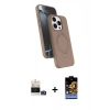 MARSİLYAN™- iPhone 14 Pro Max Kılıf İz Işık Koleksiyonu - Siyah Buffer Hayalet Cam Ekran Koruyucu + Bilvis Titan Kamera Lens - GD
