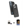 MARSİLYAN™- iPhone 14 Pro Max Kılıf İz Işık Koleksiyonu - Siyah Buffer Hayalet Cam Ekran Koruyucu + Bilvis Titan Kamera Lens - GD