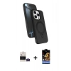 MARSİLYAN™- iPhone 14 Pro Max Kılıf İz Işık Koleksiyonu - Siyah Buffer Hayalet Cam Ekran Koruyucu + Bilvis Titan Kamera Lens - DNMR