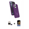 MARSİLYAN™- iPhone 14 Pro Max Kılıf İz Işık Koleksiyonu - Siyah Buffer Hayalet Cam Ekran Koruyucu + Bilvis Titan Kamera Lens - GS