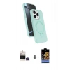 MARSİLYAN™- iPhone 14 Pro Max Kılıf İz Işık Koleksiyonu - Siyah Buffer Hayalet Cam Ekran Koruyucu + Bilvis Titan Kamera Lens - DNMR