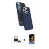 MARSİLYAN™- iPhone 14 Pro Max Kılıf İz Işık Koleksiyonu - Siyah Buffer Hayalet Cam Ekran Koruyucu + Bilvis Titan Kamera Lens - GD