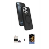 MARSİLYAN™- iPhone 14 Pro Max Kılıf İz Işık Koleksiyonu - Siyah Buffer Hayalet Cam Ekran Koruyucu + Bilvis Titan Kamera Lens - GD