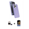 MARSİLYAN™- iPhone 14 Pro Max Kılıf İz Işık Koleksiyonu - Siyah Buffer Hayalet Cam Ekran Koruyucu + Bilvis Titan Kamera Lens - DNMR