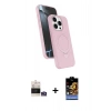 MARSİLYAN™- iPhone 14 Pro Max Kılıf İz Işık Koleksiyonu - Siyah Buffer Hayalet Cam Ekran Koruyucu + Bilvis Titan Kamera Lens - GS