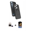 MARSİLYAN™- iPhone 14 Pro Max Kılıf İz Işık Koleksiyonu - Siyah Buffer Hayalet Cam Ekran Koruyucu + Bilvis Titan Kamera Lens - DNMR